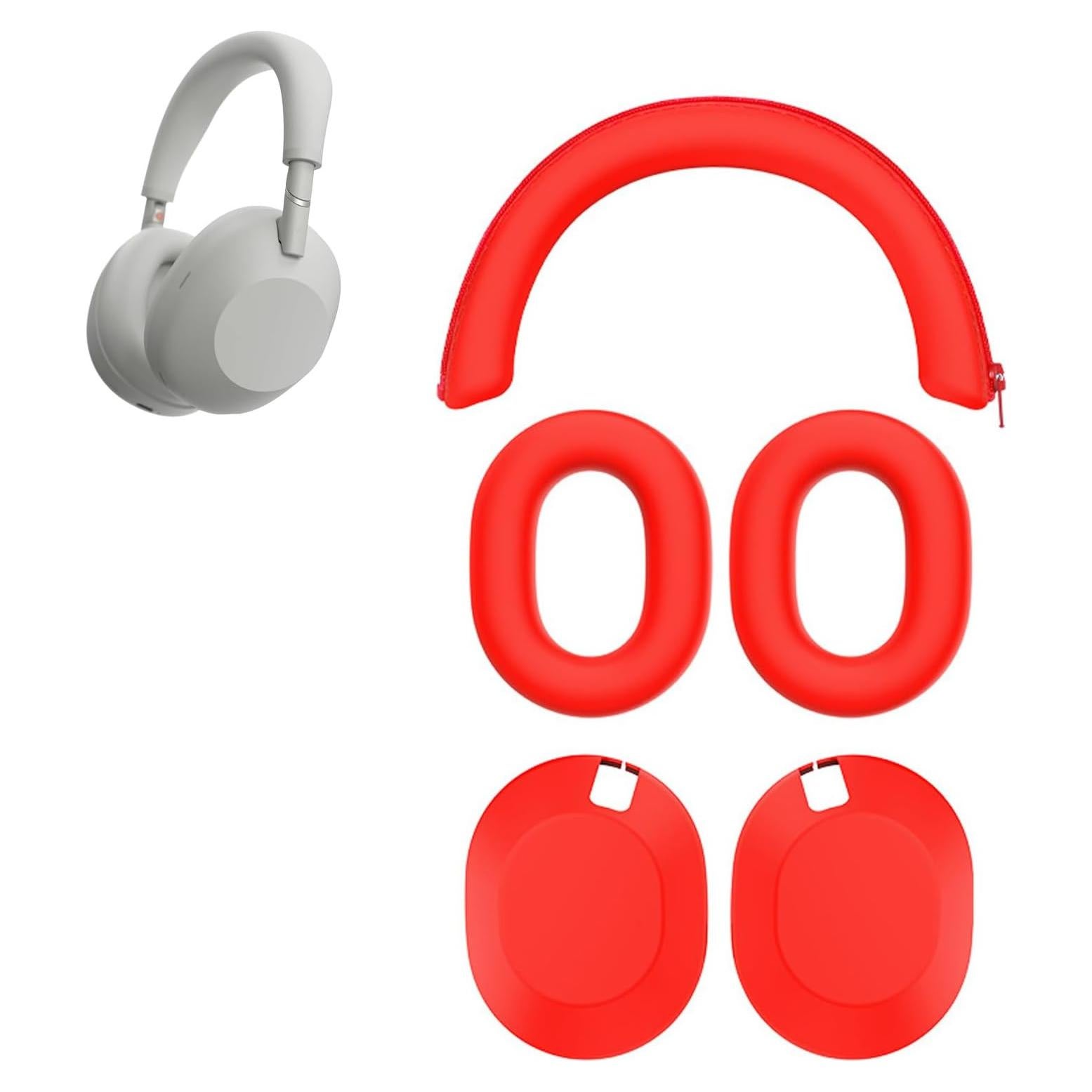 Siliocne Cover for Sony WH 1000XM6 Case Protector Headphone Case, WH 1000XM6 Accesories (Red)