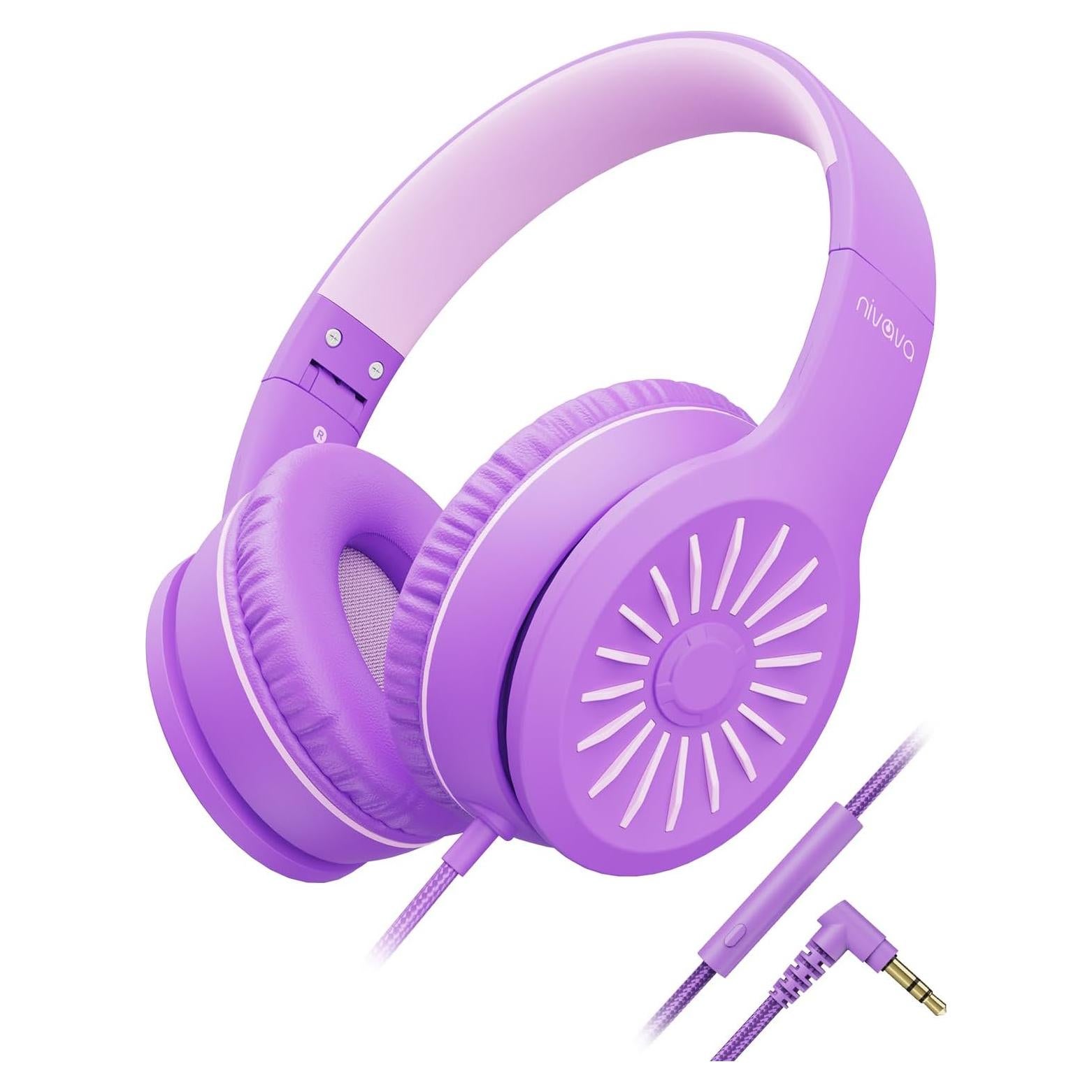 Auriculares con cable NIVAVA K16 para niños, rosa, 3.5mm