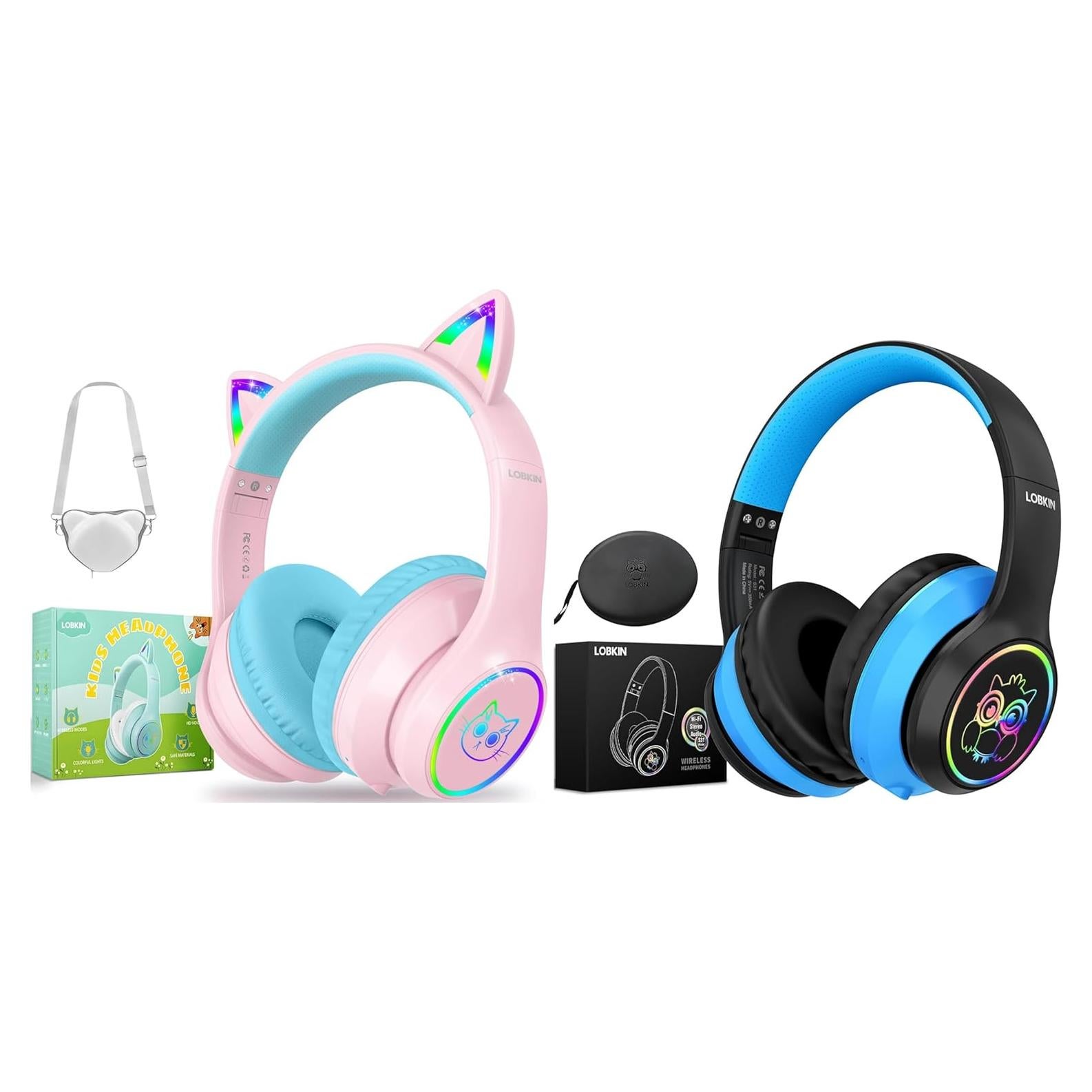 Auriculares Bluetooth LOBKIN para Niños 50H Plegables LED 94dB