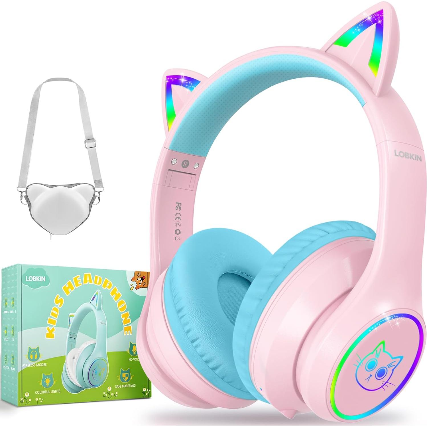 Auriculares Bluetooth LOBKIN para Niños 50H Plegables LED 94dB