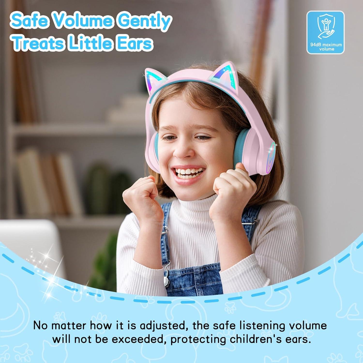 Auriculares Bluetooth LOBKIN para Niños 50H Plegables LED 94dB