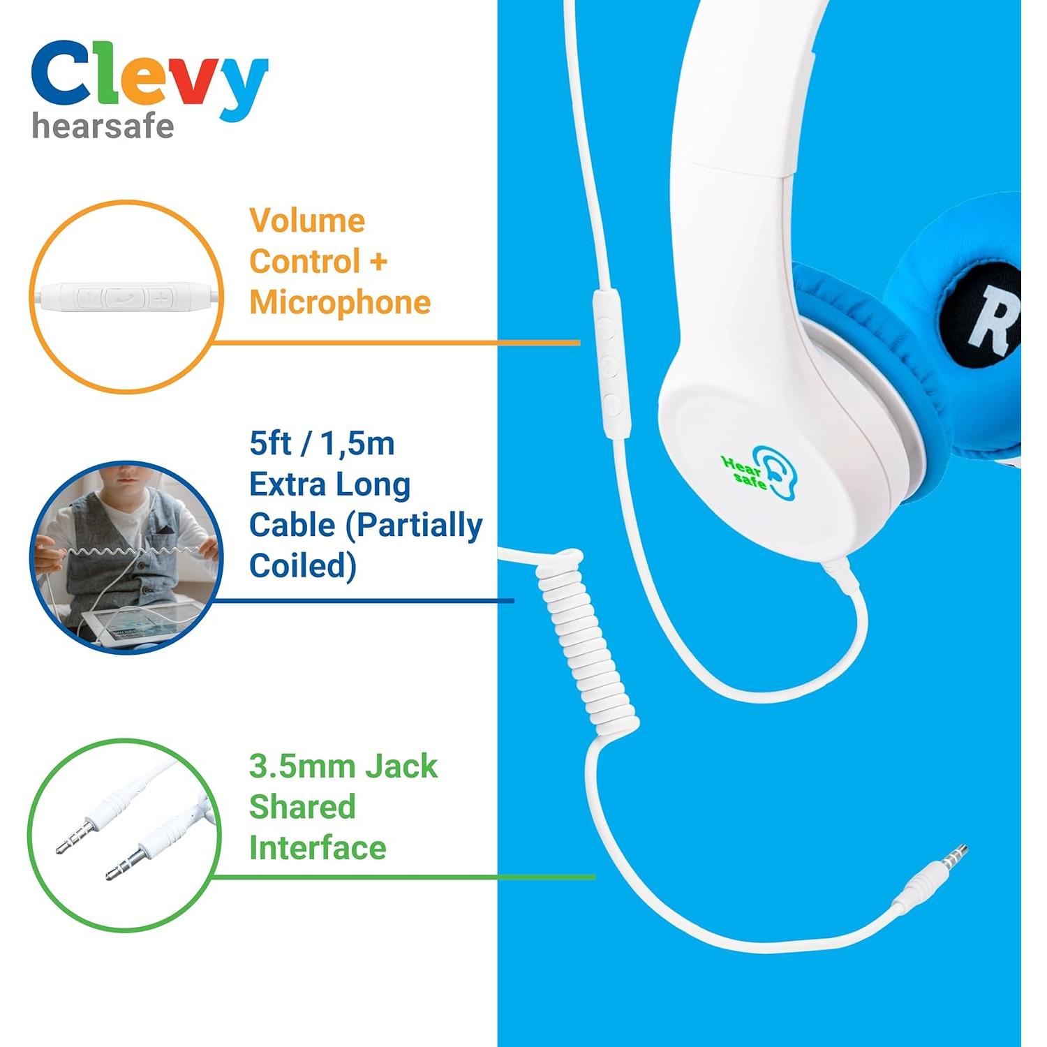 Auriculares Clevy Hearsafe Rosa para Niños - Volumen 85dB