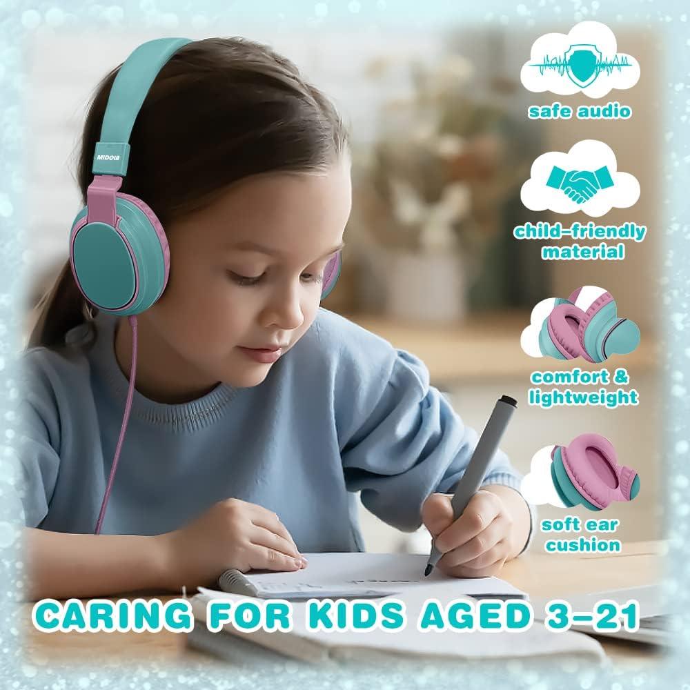 Auriculares MIDOLA para Niños Plegables Cian 85dB con Micrófono