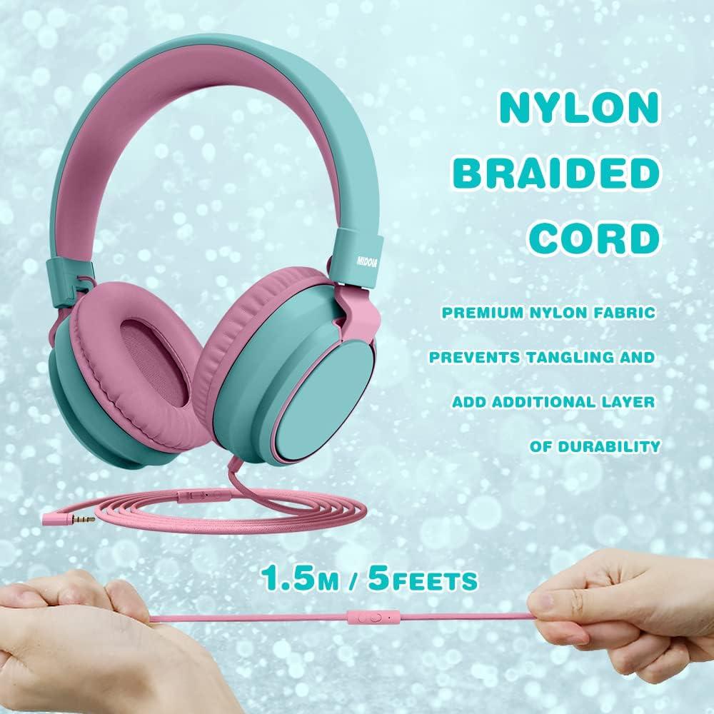 Auriculares MIDOLA para Niños Plegables Cian 85dB con Micrófono