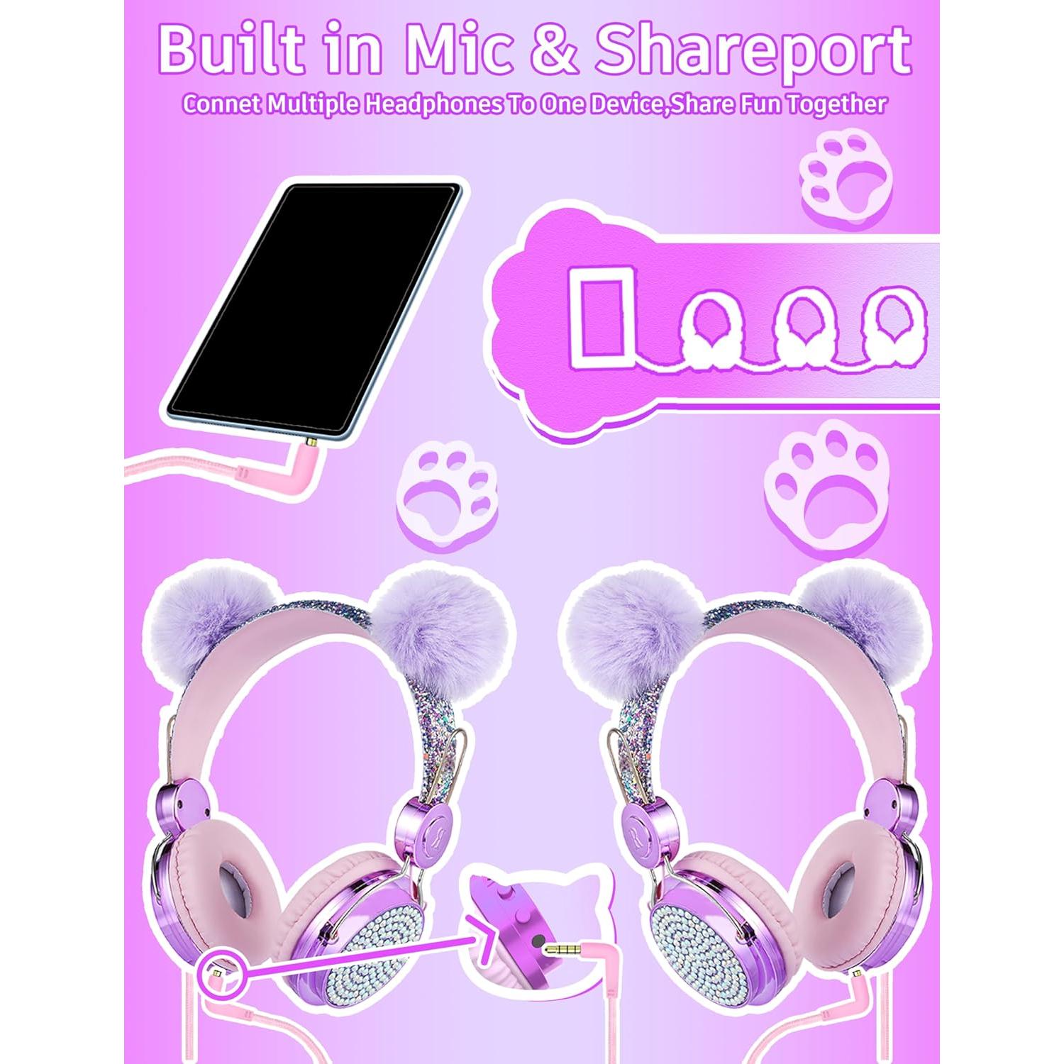 Auriculares para Niños Charlxee W-PoM con Micrófono 95dB