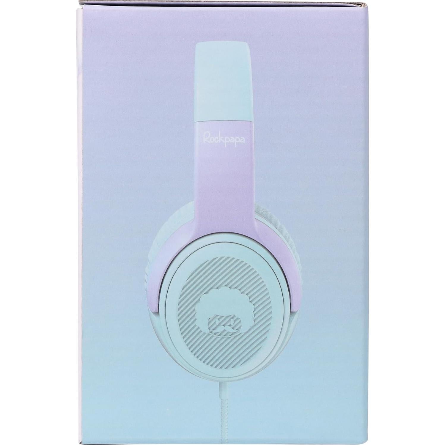 Auriculares Rockpapa Share 1 para Niños con Micrófono Verde/Púrpura