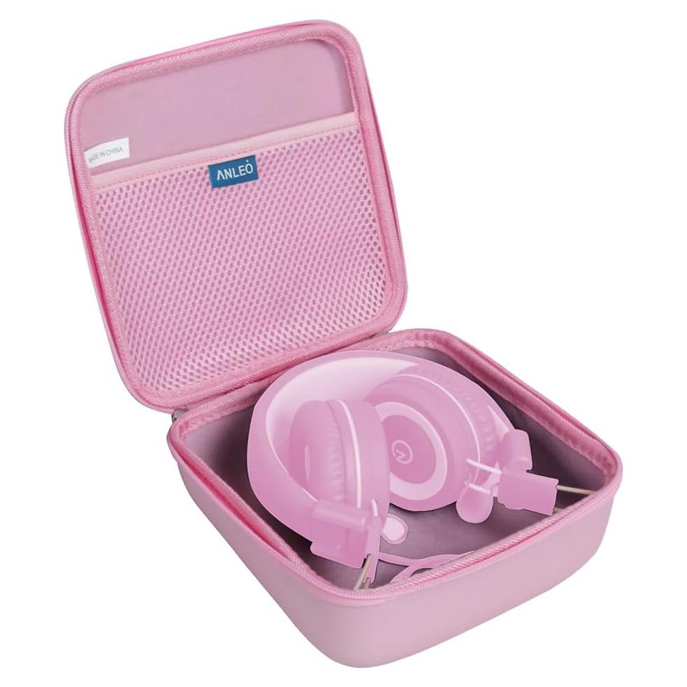 Funda de Viaje Dura Anleo Rosa para Auriculares Niños
