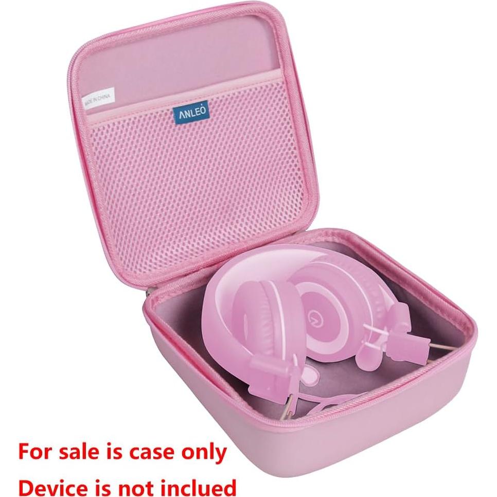 Funda de Viaje Dura Anleo Rosa para Auriculares Niños