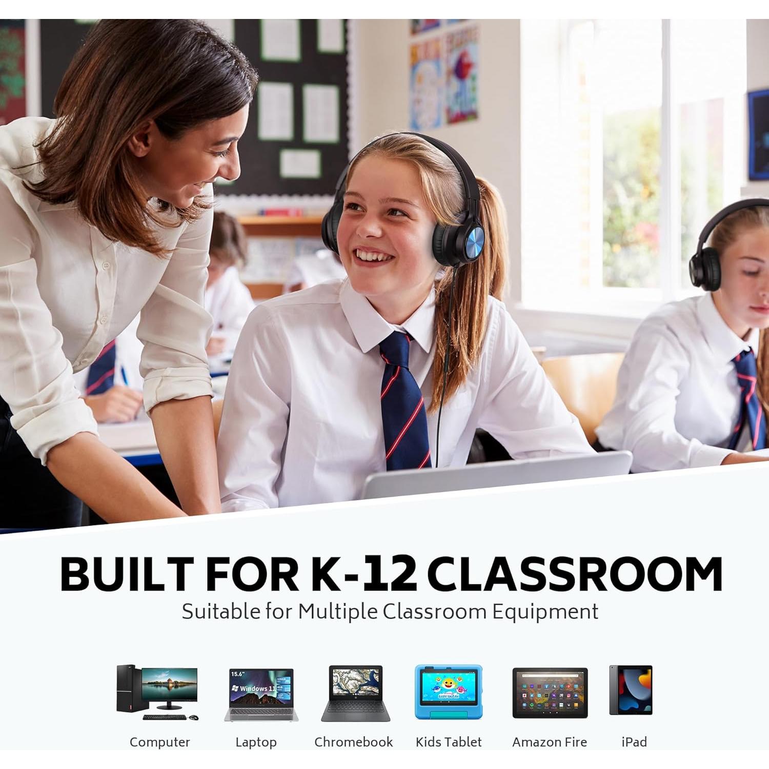 Auriculares AILIHEN A8 para Niños - Paquete de 6 con Micrófono