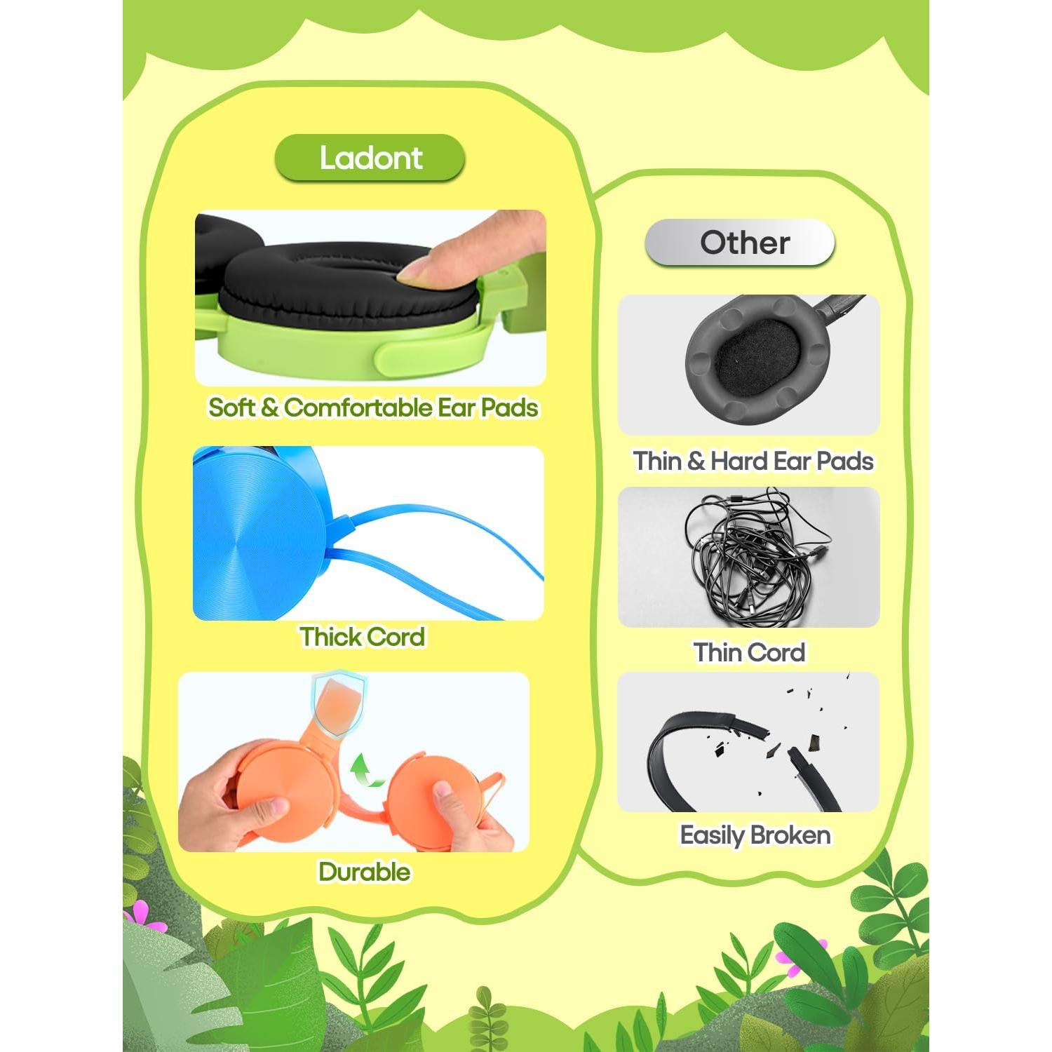 Auriculares Plegables Estéreo HD Ladont QS-450 para Niños