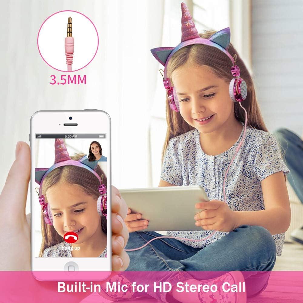 Auriculares con Cable TCJJ Unicornio para Niñas 3-12 Años