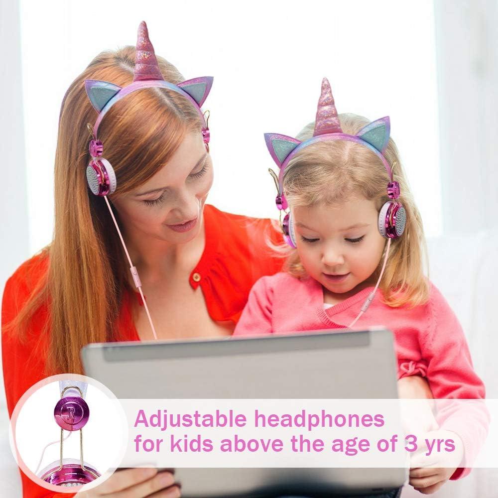 Auriculares con Cable TCJJ Unicornio para Niñas 3-12 Años