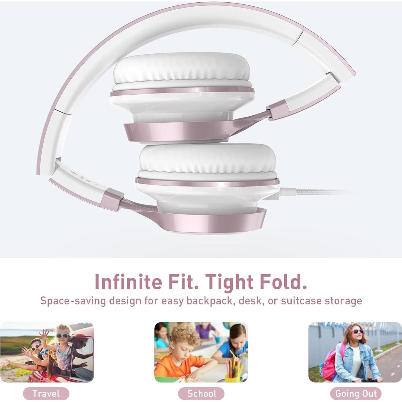 Auriculares AILIHEN MS300 para Niños con Micrófono Rosa