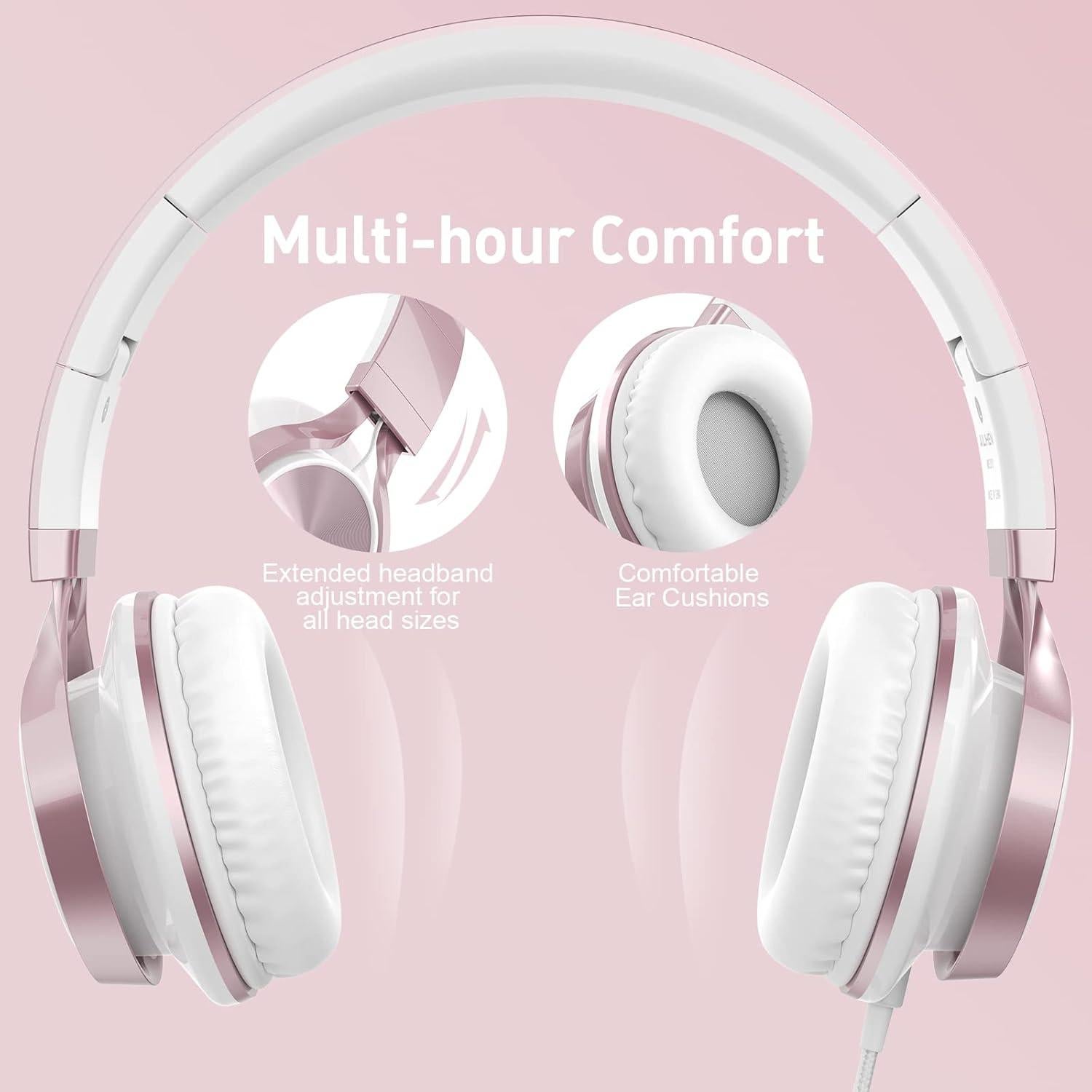 Auriculares AILIHEN MS300 para Niños con Micrófono Rosa