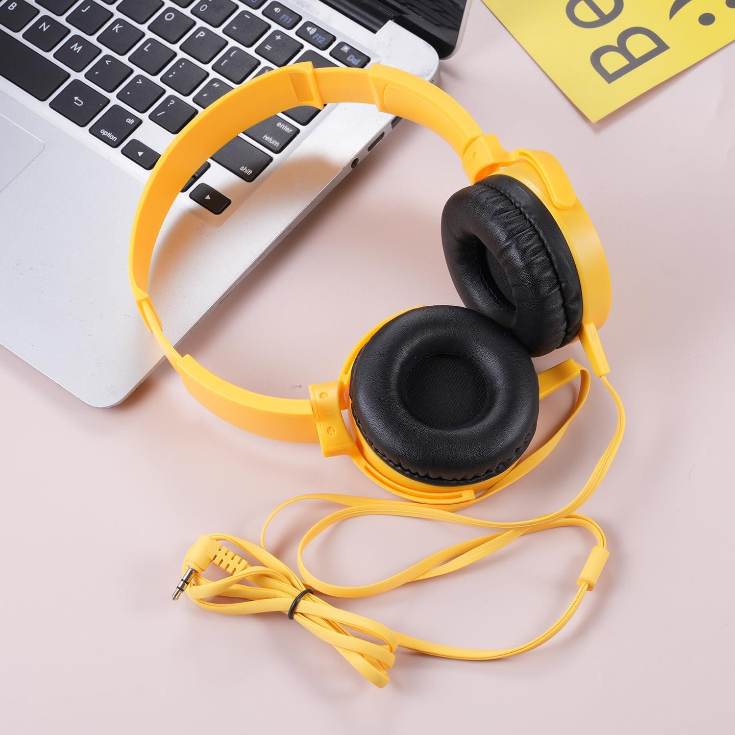 Auriculares con Cable XOSDA LS450 para Estudiantes - Paquete de 2, Rosa+Amarillo