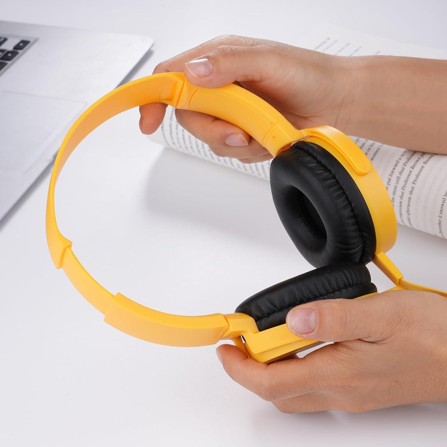 Auriculares con Cable XOSDA LS450 para Estudiantes - Paquete de 2, Rosa+Amarillo