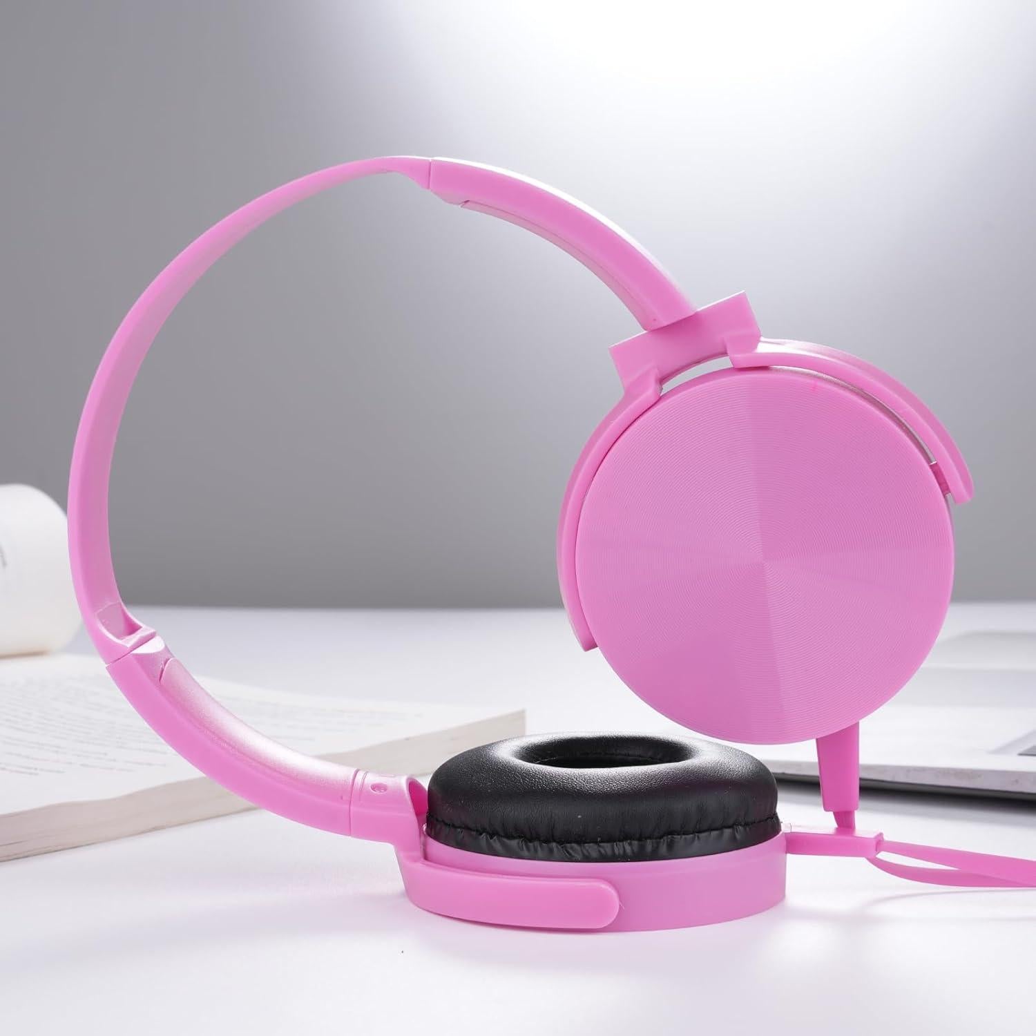 Auriculares con Cable XOSDA LS450 para Estudiantes - Paquete de 2, Rosa+Amarillo