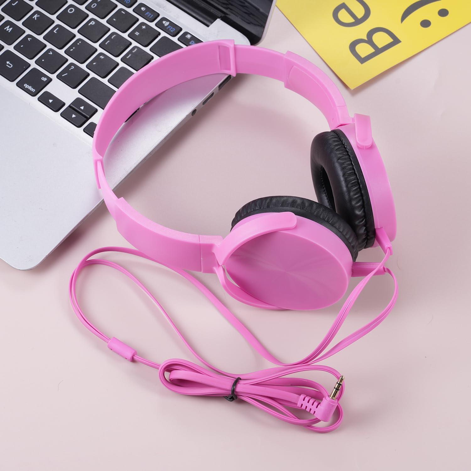 Auriculares con Cable XOSDA LS450 para Estudiantes - Paquete de 2, Rosa+Amarillo