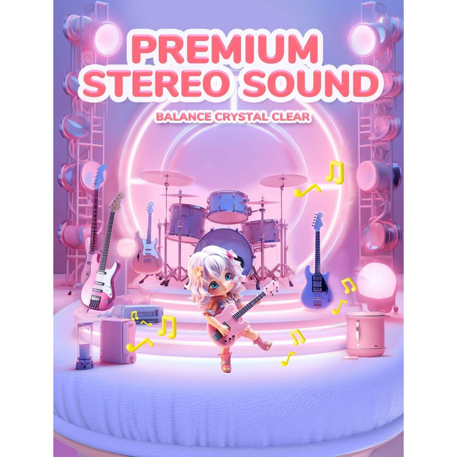 Auriculares iClever HS26 para Niños Rosa, Volumen Seguro 85dBA