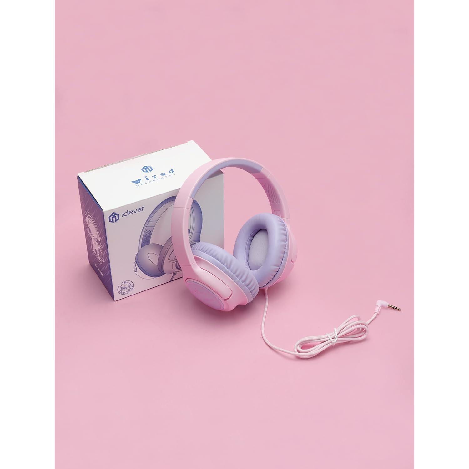 Auriculares iClever HS26 para Niños Rosa, Volumen Seguro 85dBA