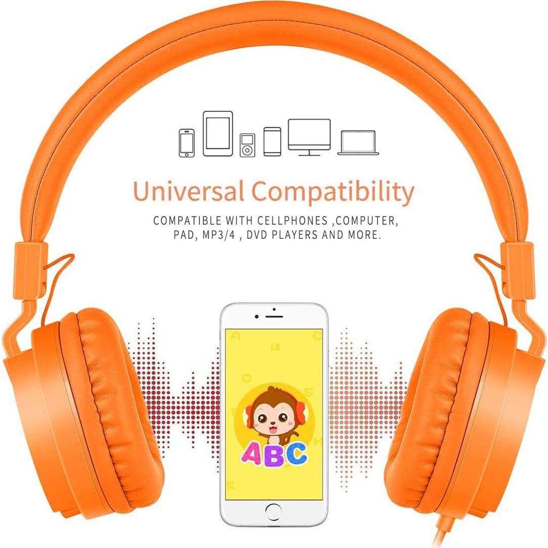 Auriculares Gorsun 778 para Niños con Cable 1.2m Naranja