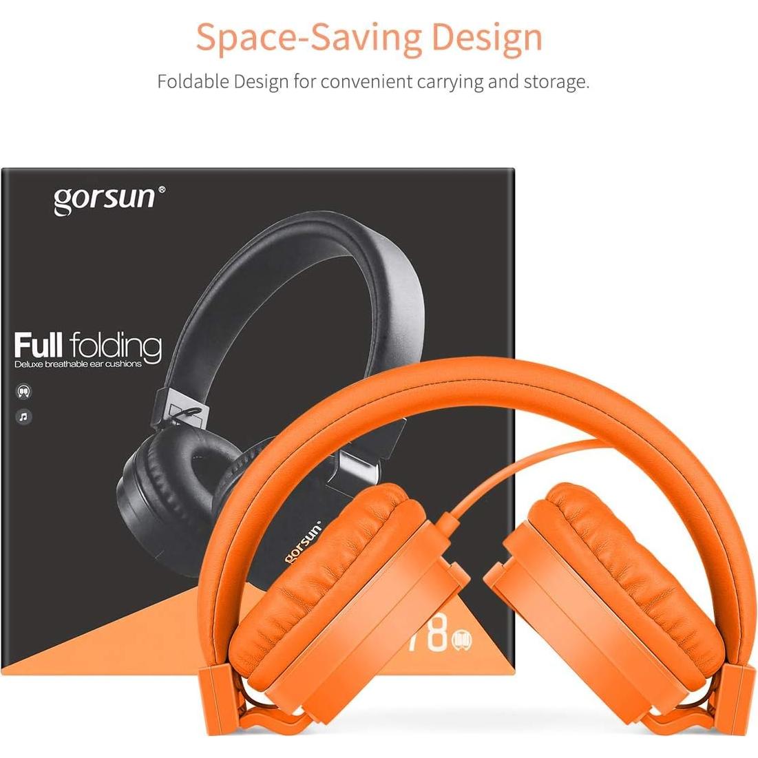 Auriculares Gorsun 778 para Niños con Cable 1.2m Naranja