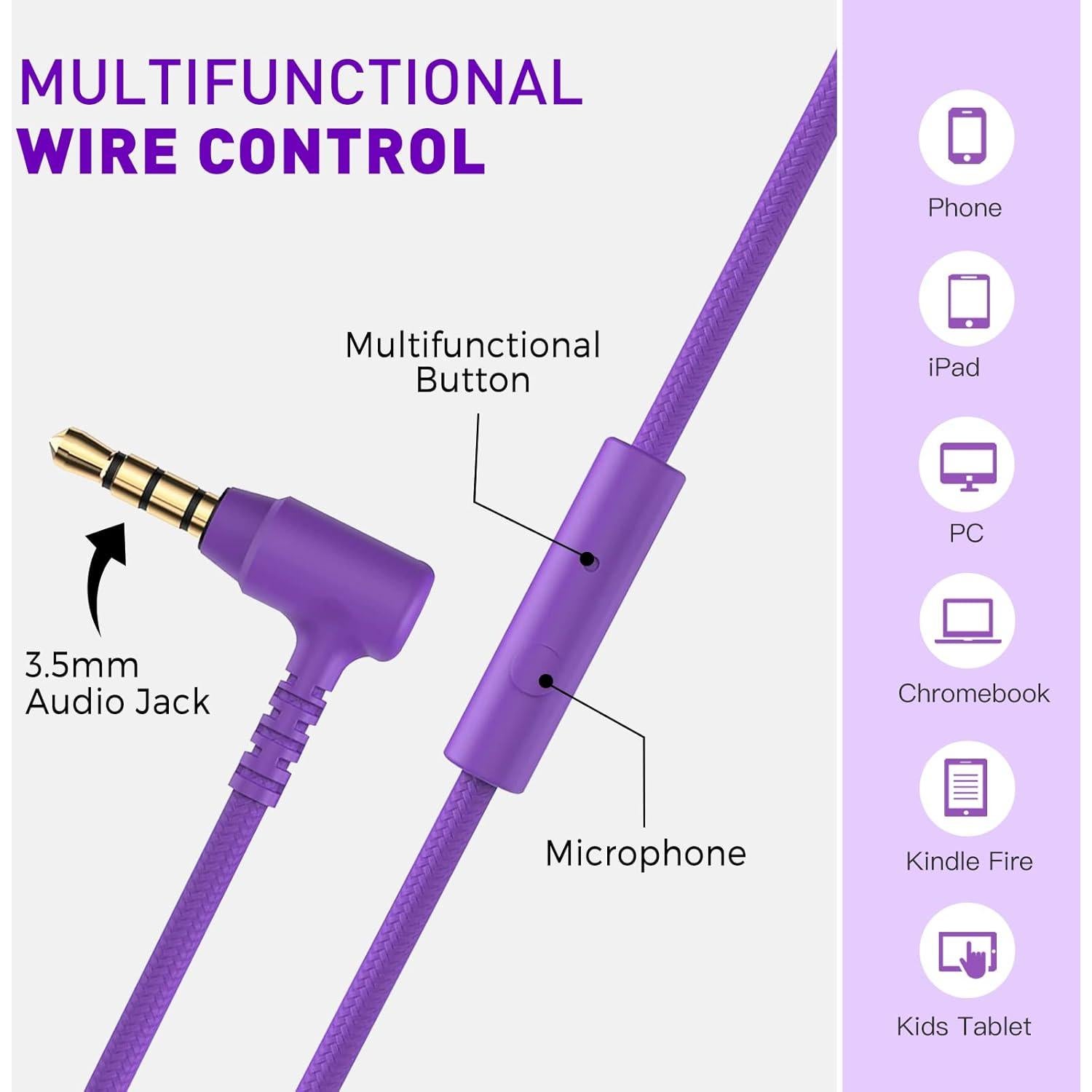 Auriculares con Cable Rockpapa 950 para Niños Plegables 3.5mm