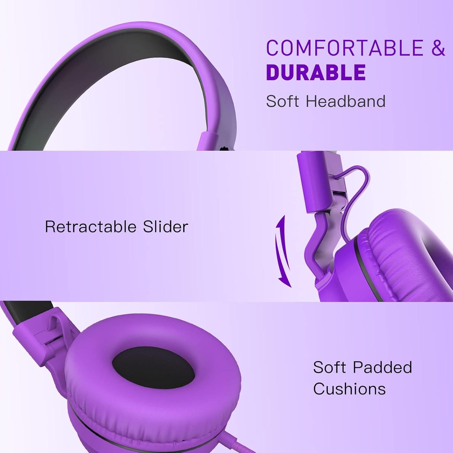 Auriculares con Cable Rockpapa 950 para Niños Plegables 3.5mm