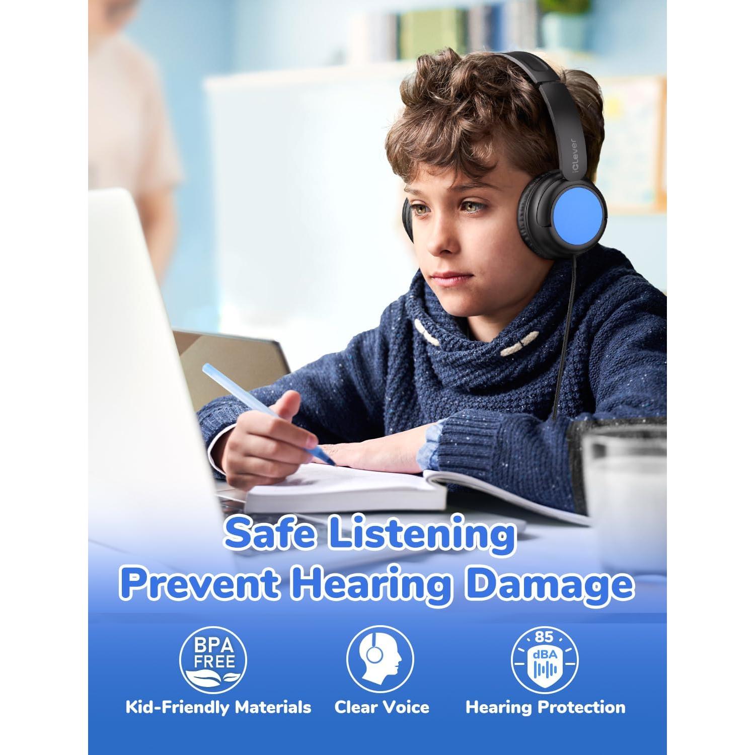 Auriculares iClever HS28 para Niños - Paquete de 5, Volumen Seguro