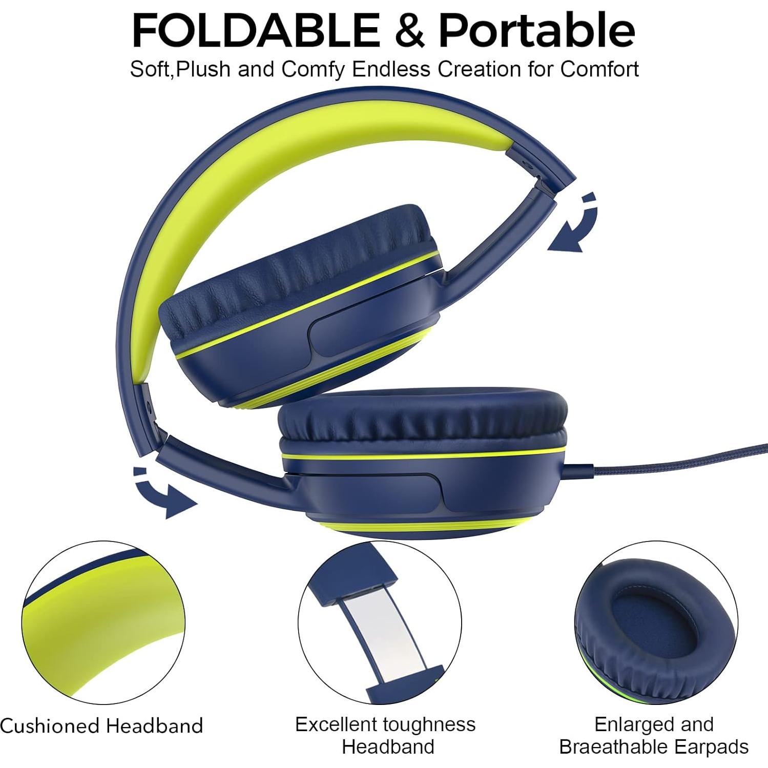 Auriculares JOMILIN A10 para Niños con Micrófono, 1.5m