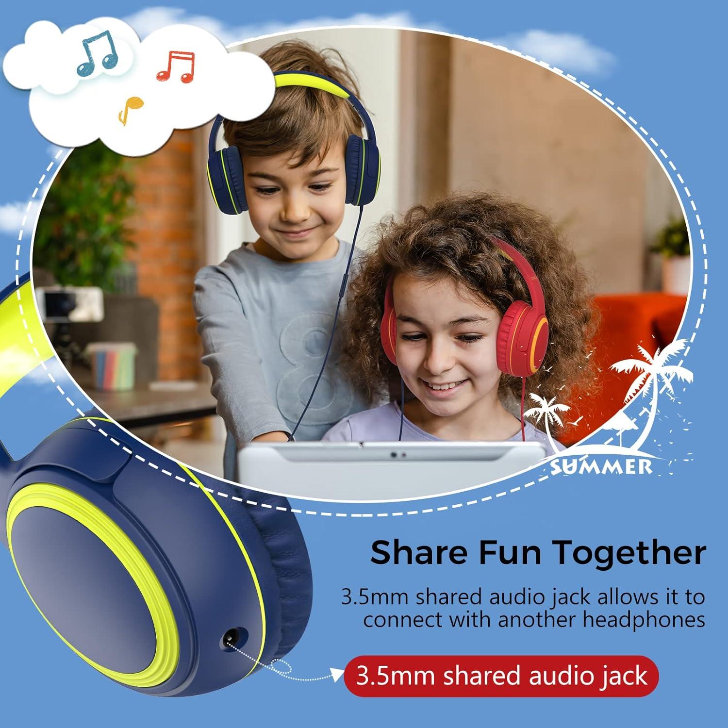 Auriculares JOMILIN A10 para Niños con Micrófono, 1.5m