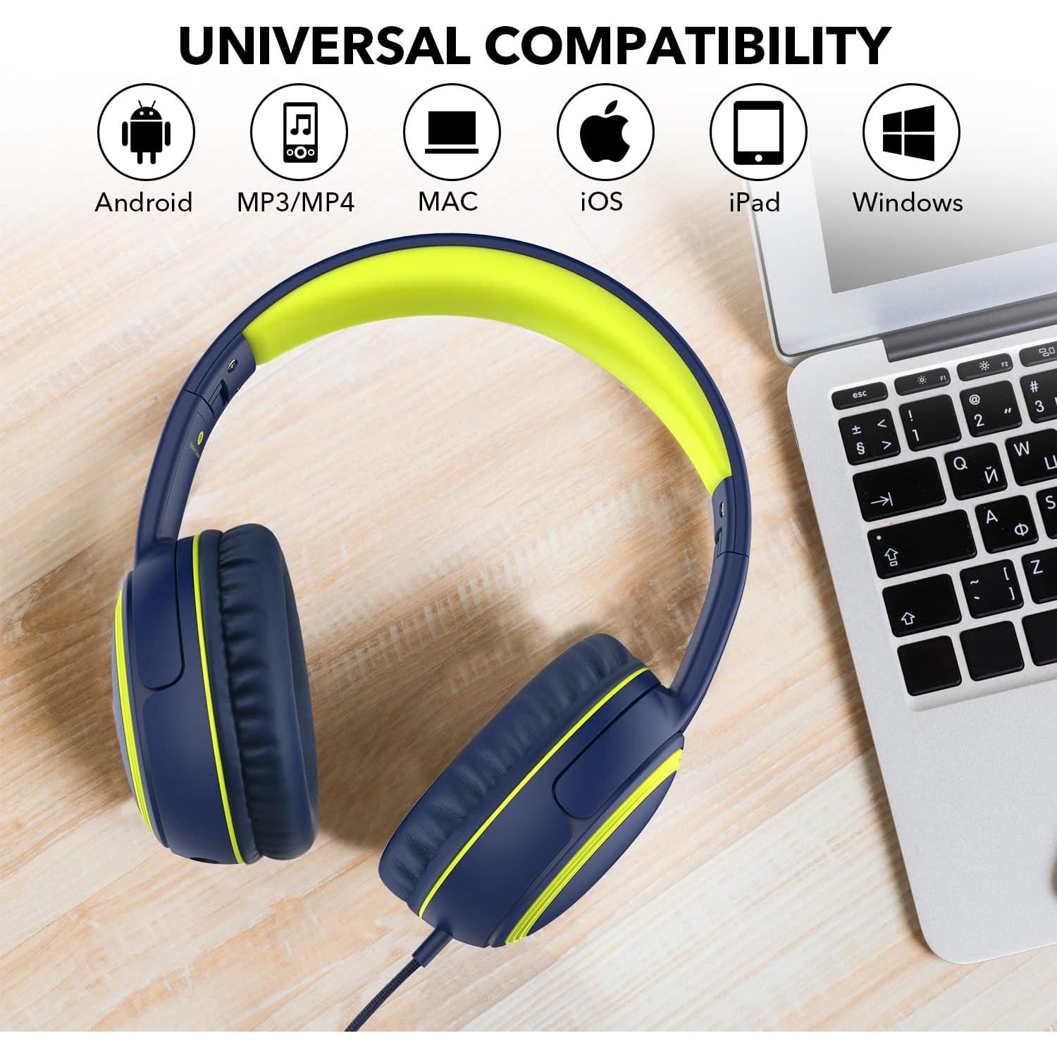 Auriculares JOMILIN A10 para Niños con Micrófono, 1.5m