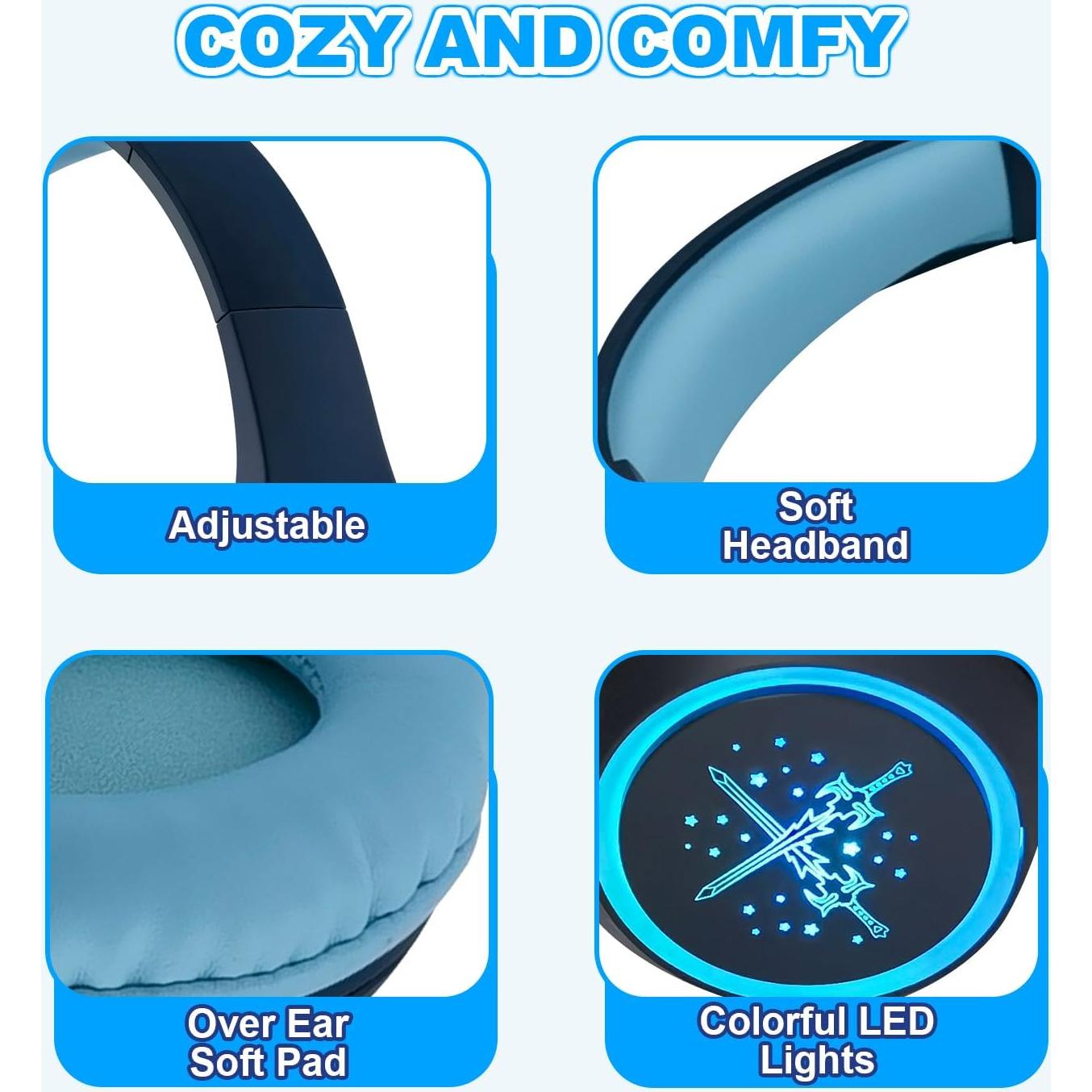 Auriculares Inalámbricos Yusonic BS696 para Niños con LED