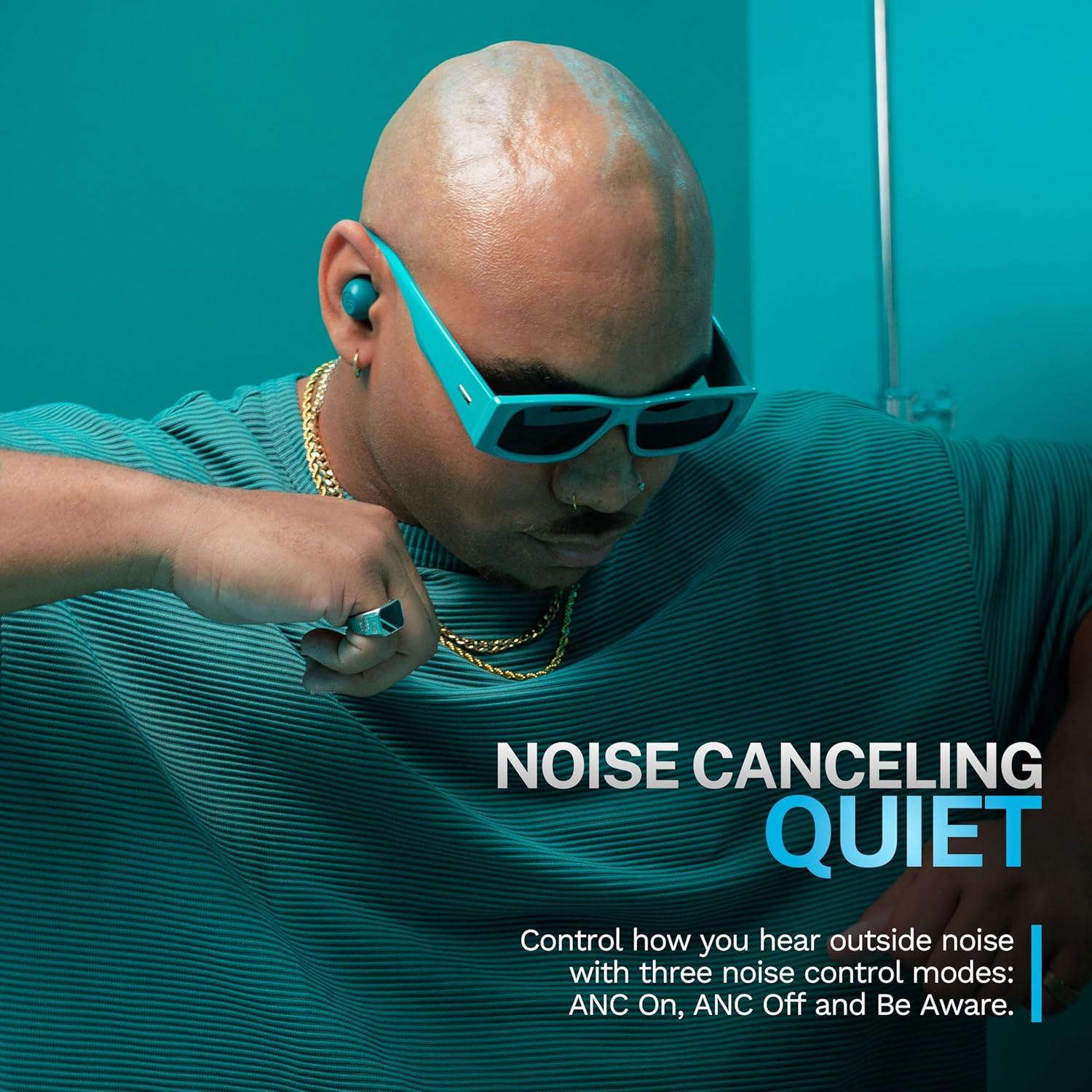 Auriculares Inalámbricos JLab Go Pop ANC Verde Azulado 10mm