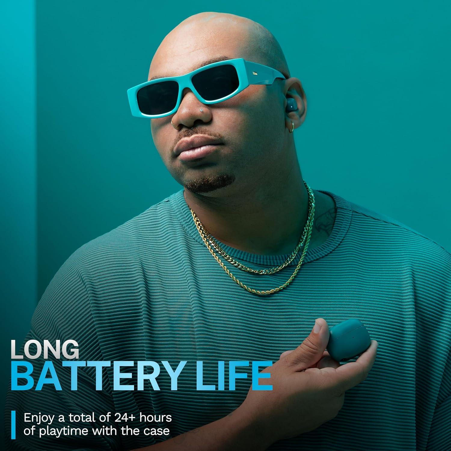 Auriculares Inalámbricos JLab Go Pop ANC Verde Azulado 10mm