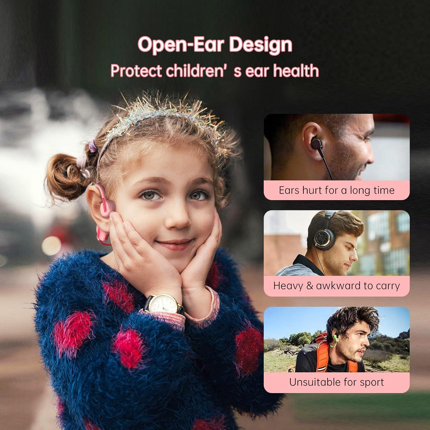 Auriculares Bluetooth IFECCO X11 para Niños Rosa - Impermeables IPX5