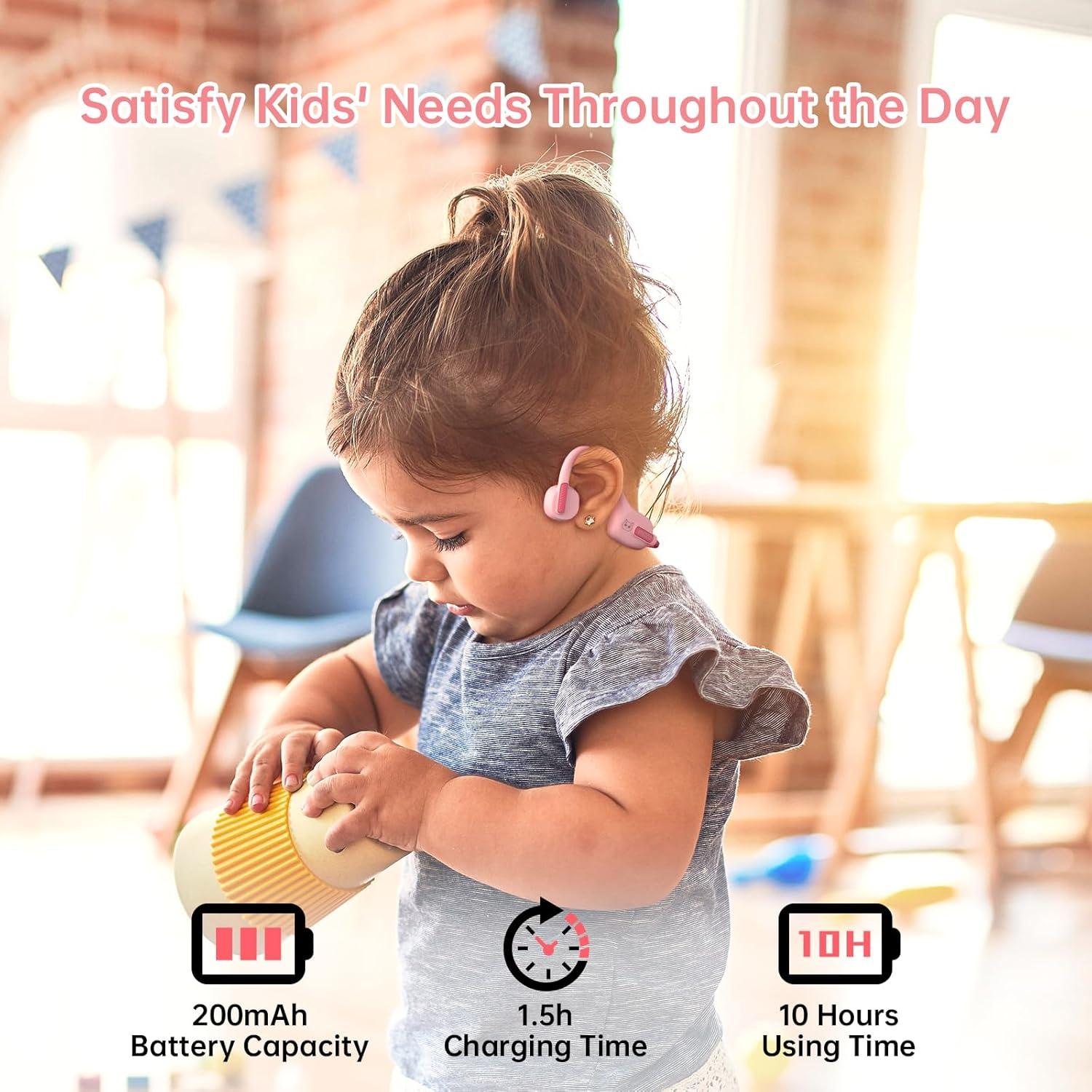 Auriculares Bluetooth IFECCO X11 para Niños Rosa - Impermeables IPX5