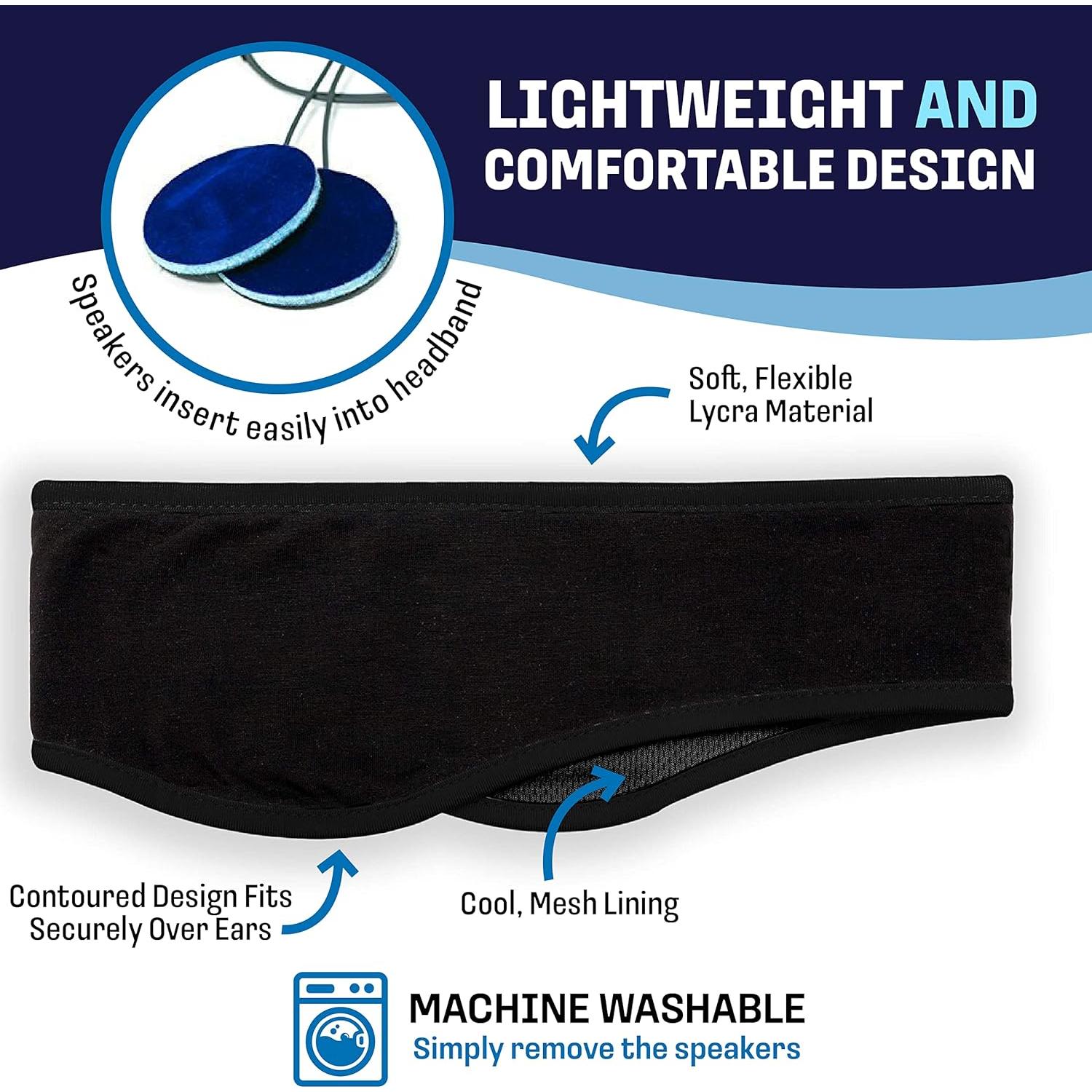 Auriculares Inalámbricos CozyPhones para Dormir - Lycra Negra