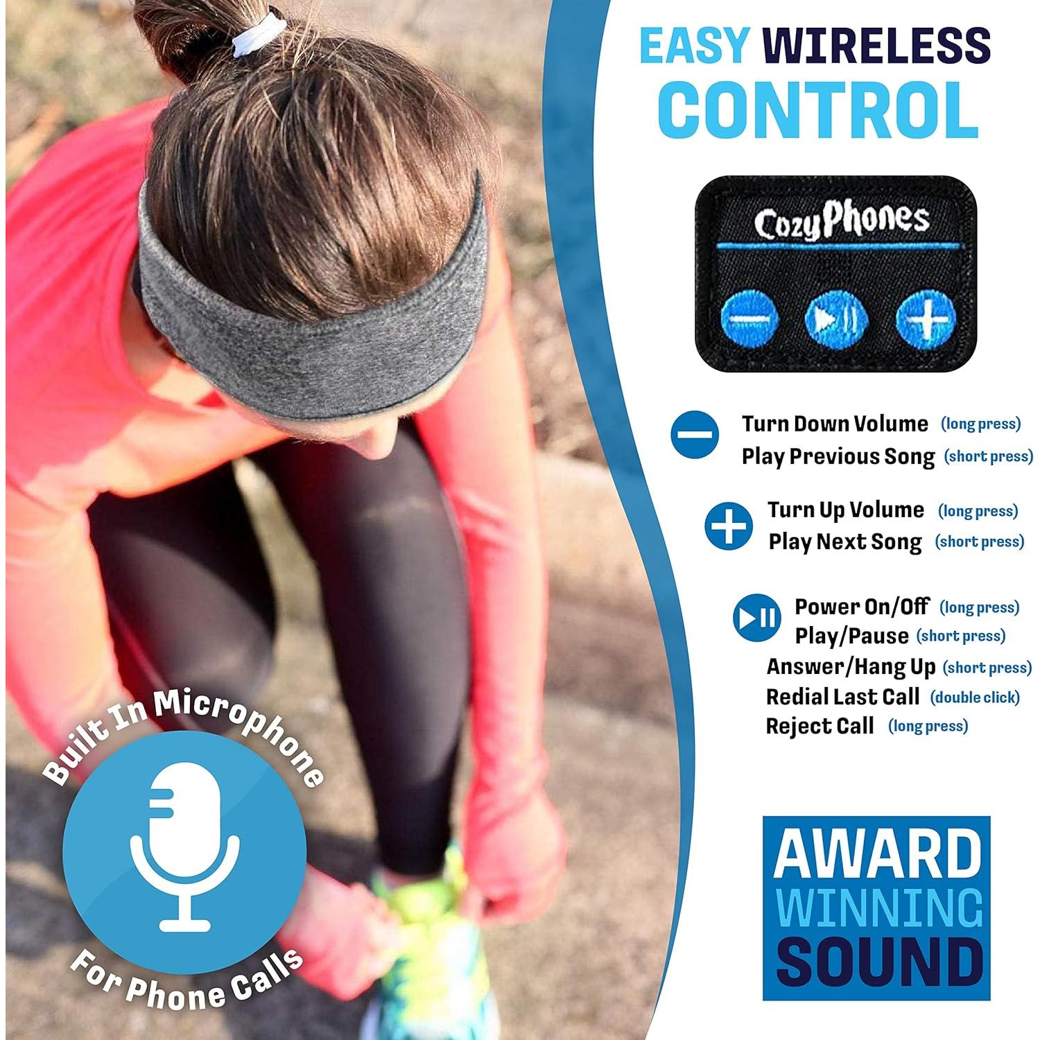 Auriculares Inalámbricos CozyPhones para Dormir - Lycra Gris