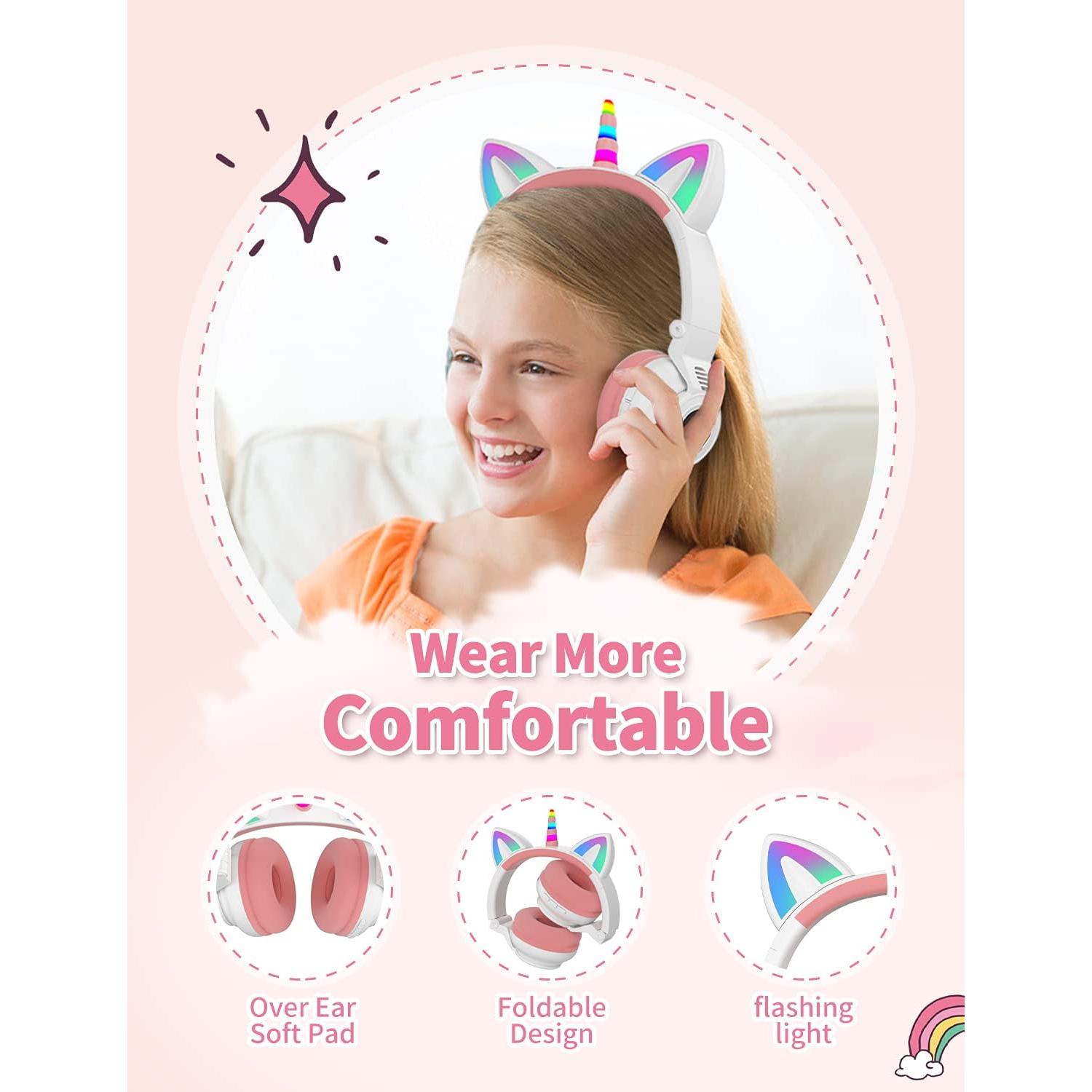 Auriculares Inalámbricos para Niños Yusonic Unicornio Bluetooth 5.0