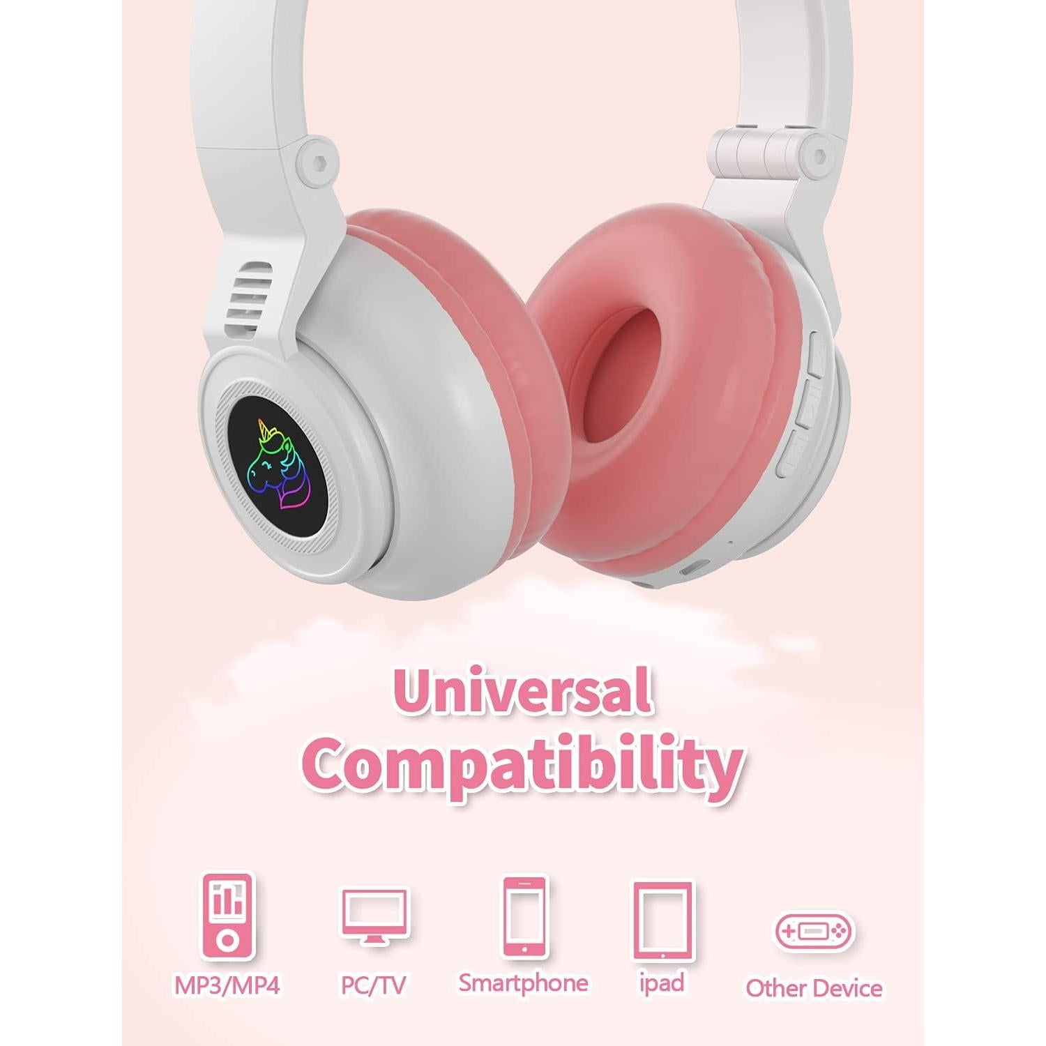 Auriculares Inalámbricos para Niños Yusonic Unicornio Bluetooth 5.0