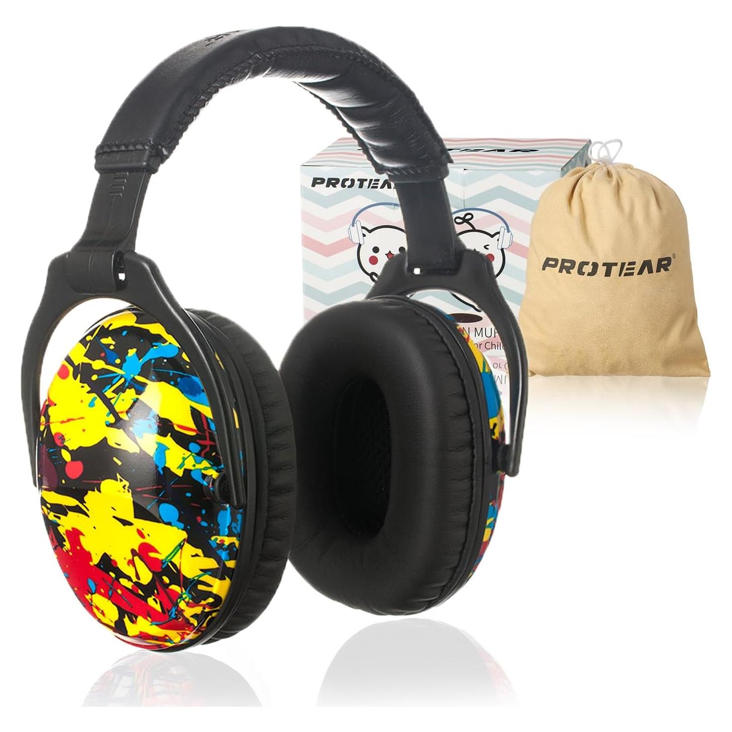 Kids Noise Cancelling Headphones,25dB NRR Hearing Protection,Noise Reduction,Sound Proof for Kids,Toddler Earmuffs for Concert,Airplane,Autism,Monster Jam,Travel,School(Ink-splash)