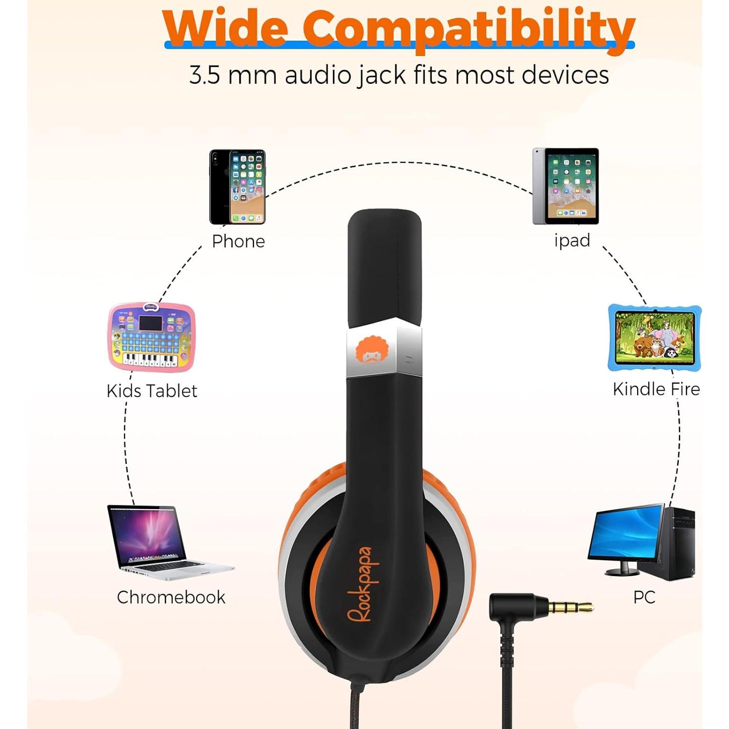 Auriculares Rockpapa HS20 con Cable para Niños 3-15 Años