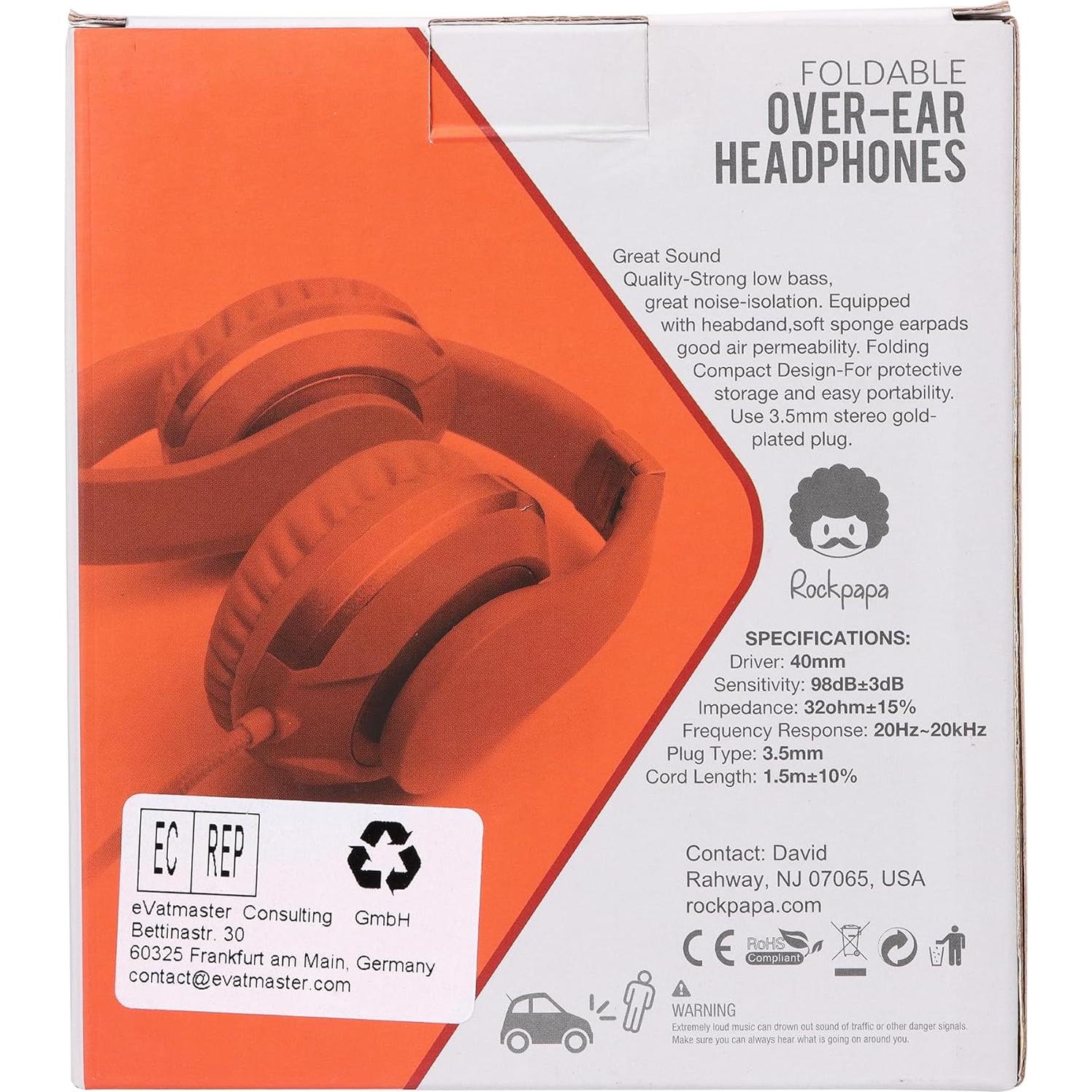 Auriculares Rockpapa HS20 con Cable para Niños 3-15 Años
