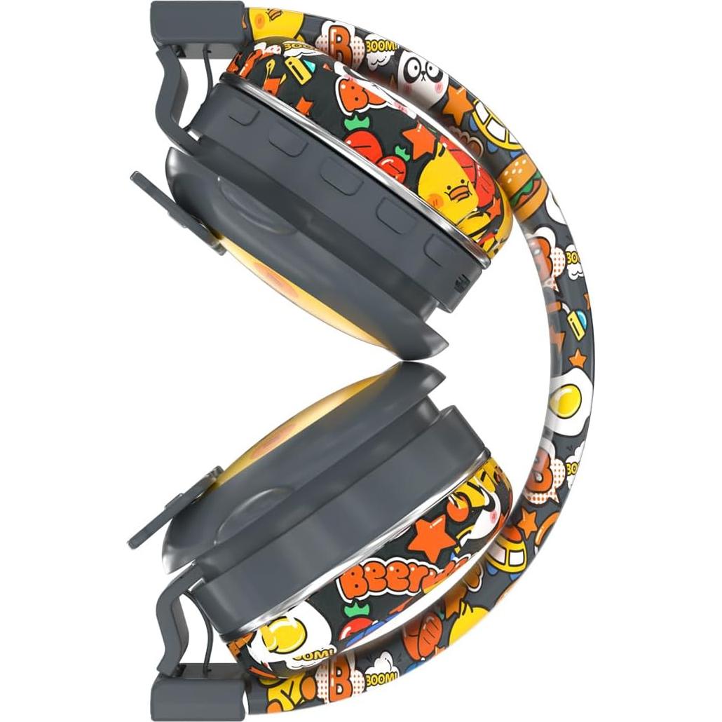 Kids Bluetooth Headphones, 85dB Volume Limit, Ultra-Soft Over-Ear, Built-in Mic, Foldable, Beerus Cartoon Animal Design, Suitable for School & Travel, FM/TF/AUX Supported