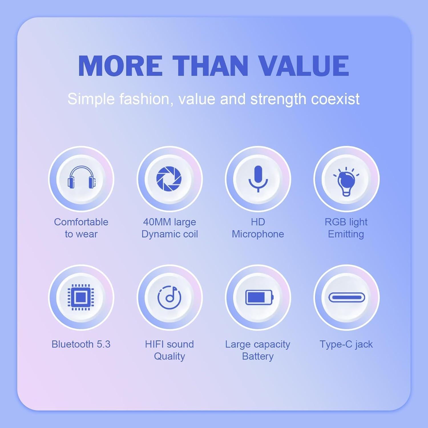 QearFun Cat Kids Bluetooth Headphones with Microphone & 3.5mm Jack, Wireless Headphones with Adjustable Headband for iPad/Tablet/PC (Purple)