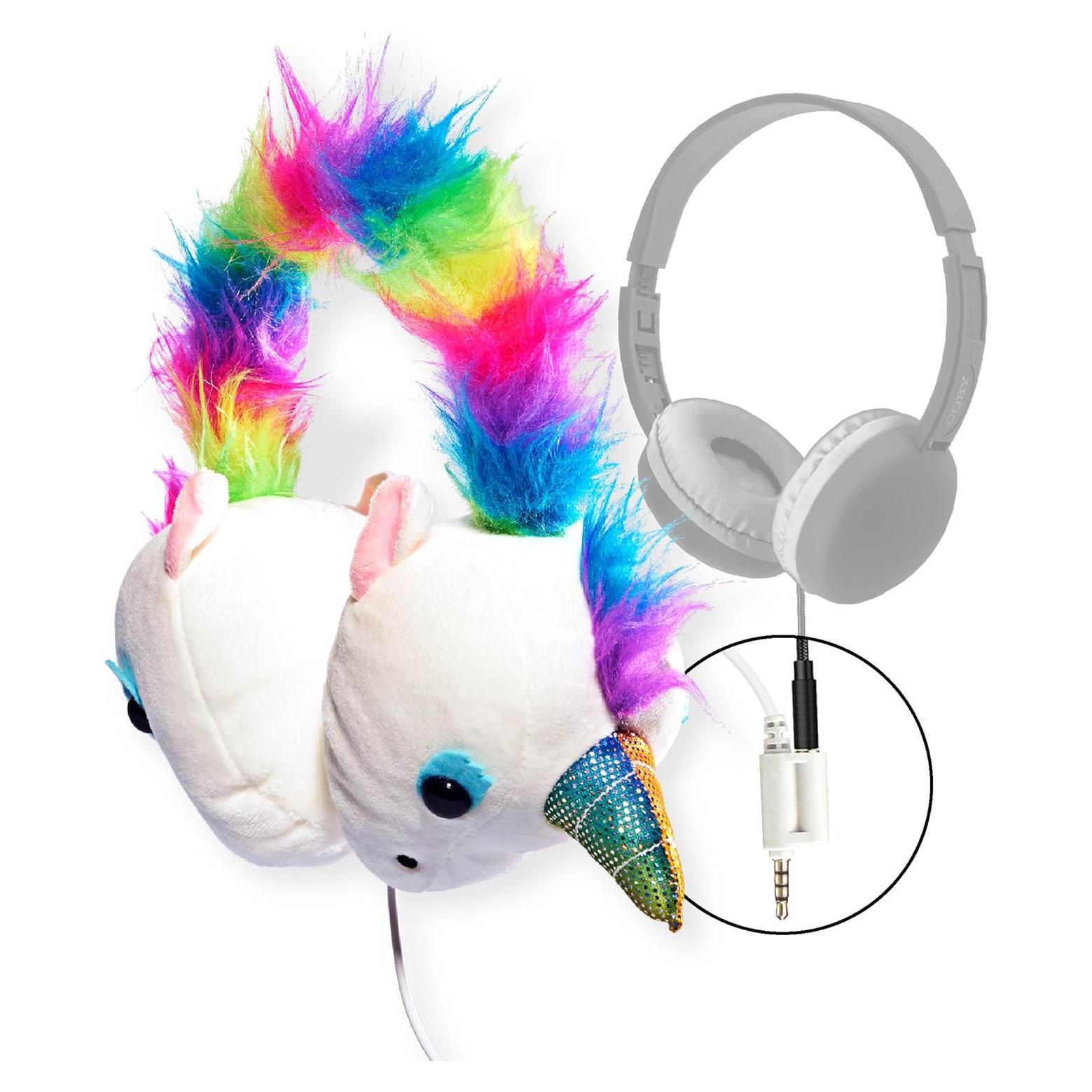 Auriculares de Peluche Coby Unicornio para Niños con Límite de Volumen