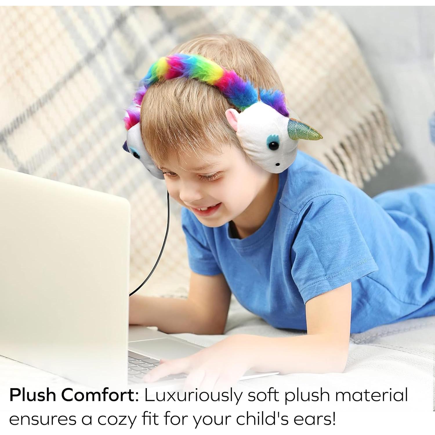 Auriculares de Peluche Coby Unicornio para Niños con Límite de Volumen