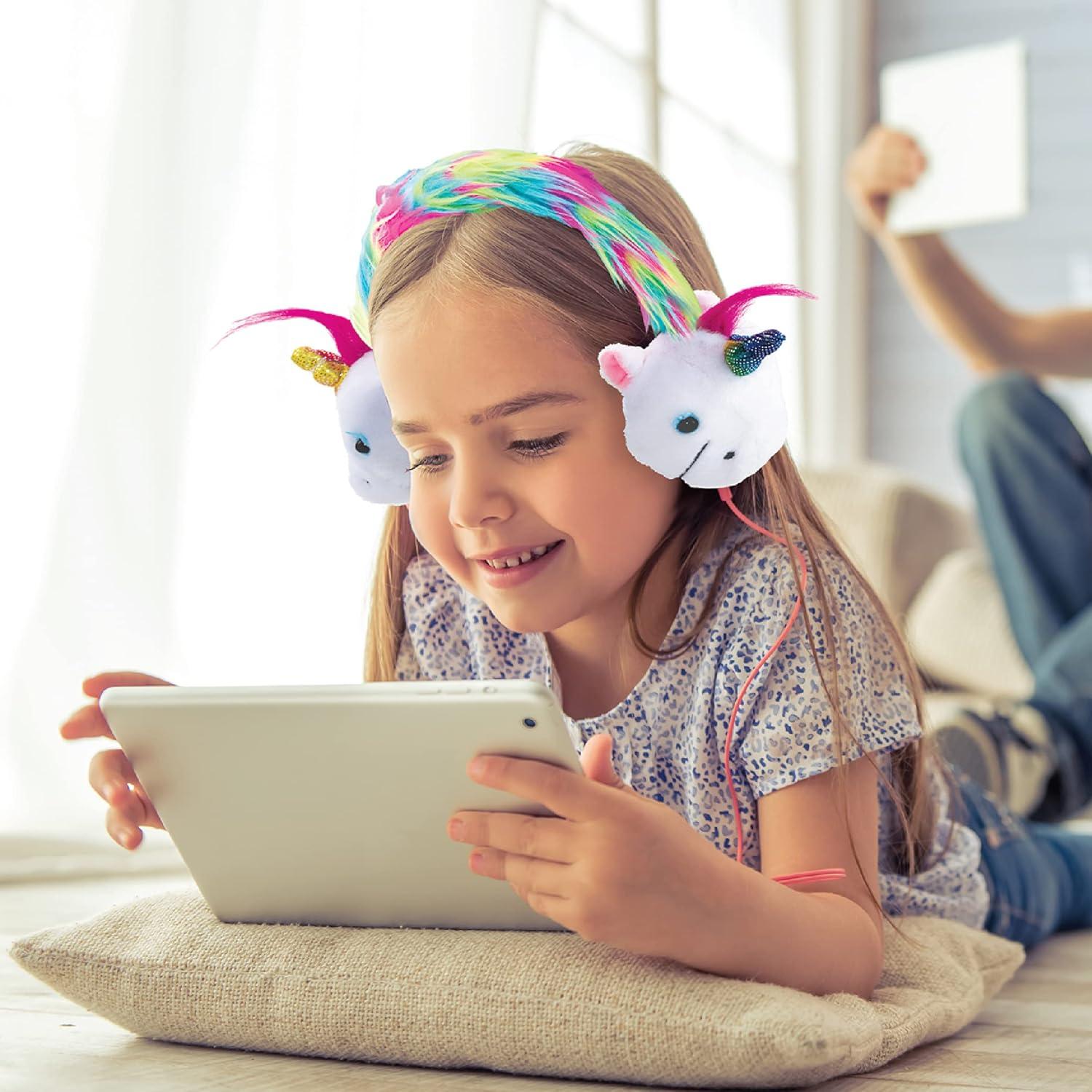 Auriculares de Peluche Coby Unicornio para Niños con Límite de Volumen