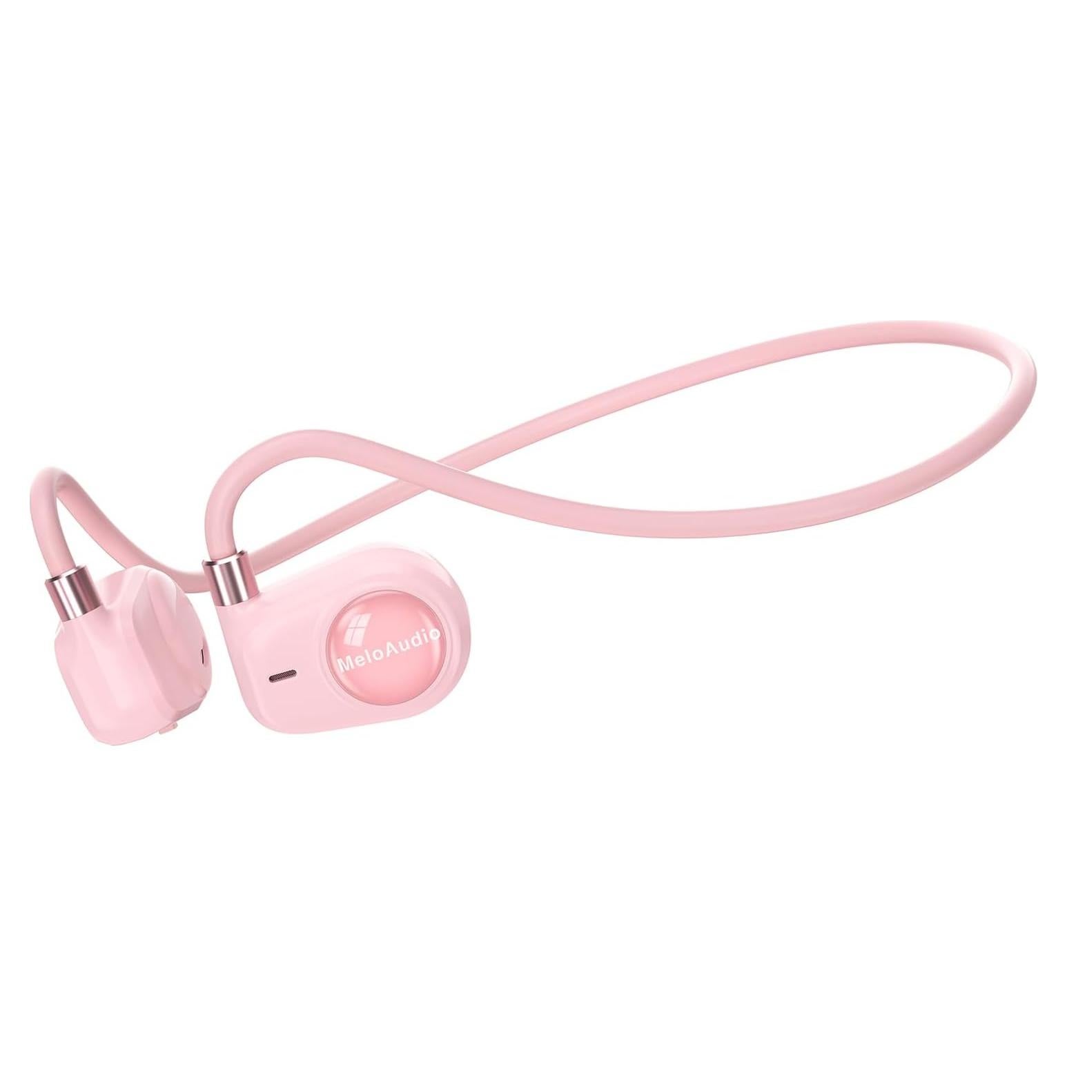 MeloAudio Kids Wireless Headphones with Microphone - Open Ear, Ultra-Light, Perfect for iPad, Tablet, Home, School, Travel, Sports - Pink for Girls